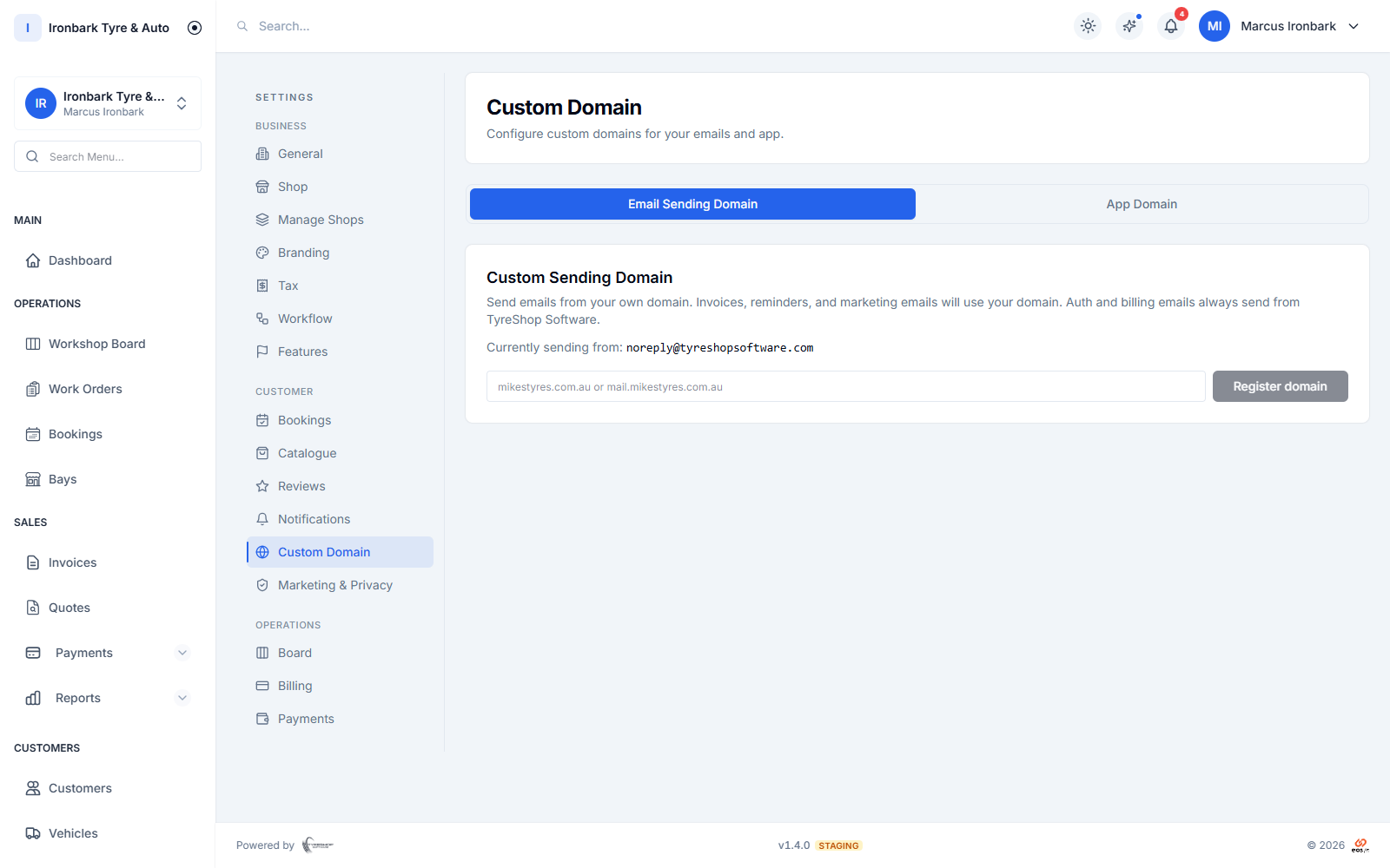 Email domain setup for sending from your own address